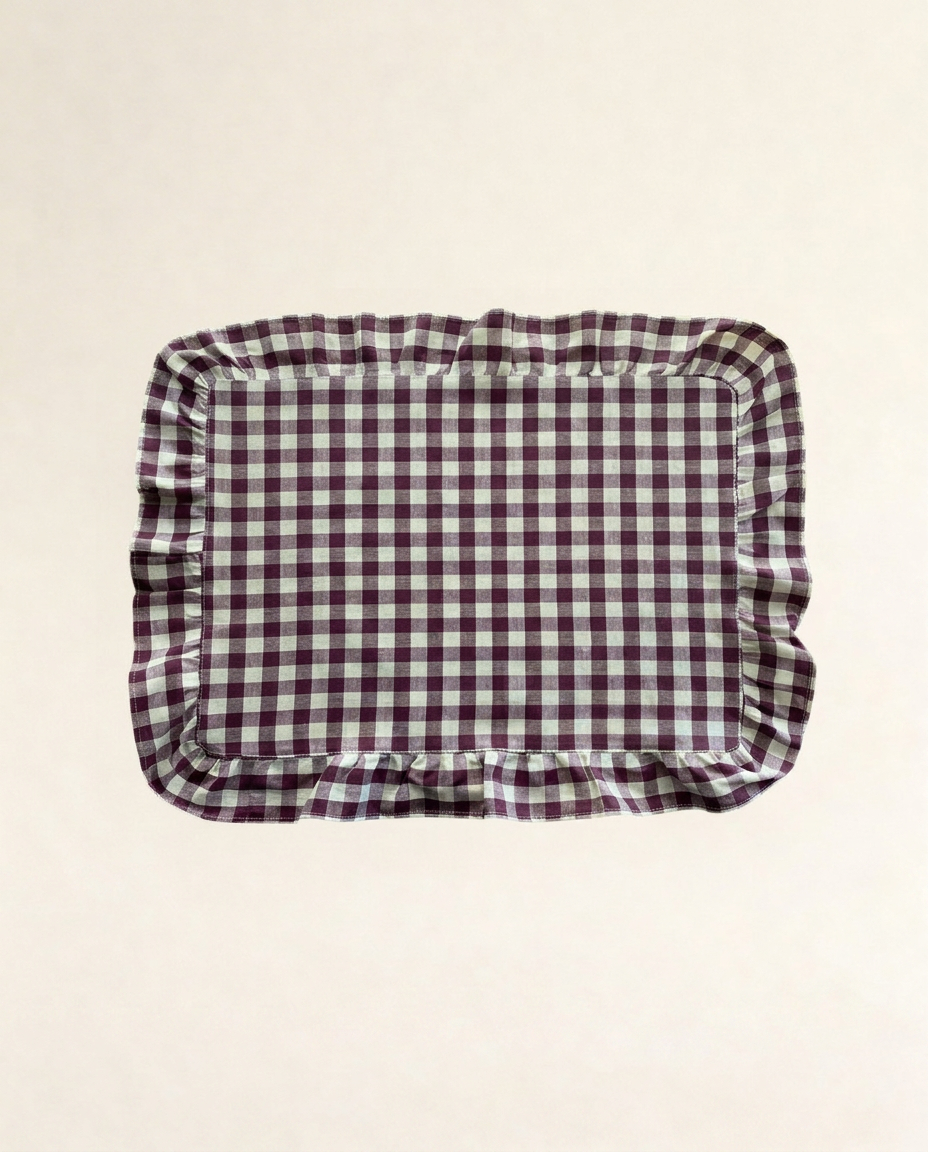 Dekkebrikker Gingham - bordeaux