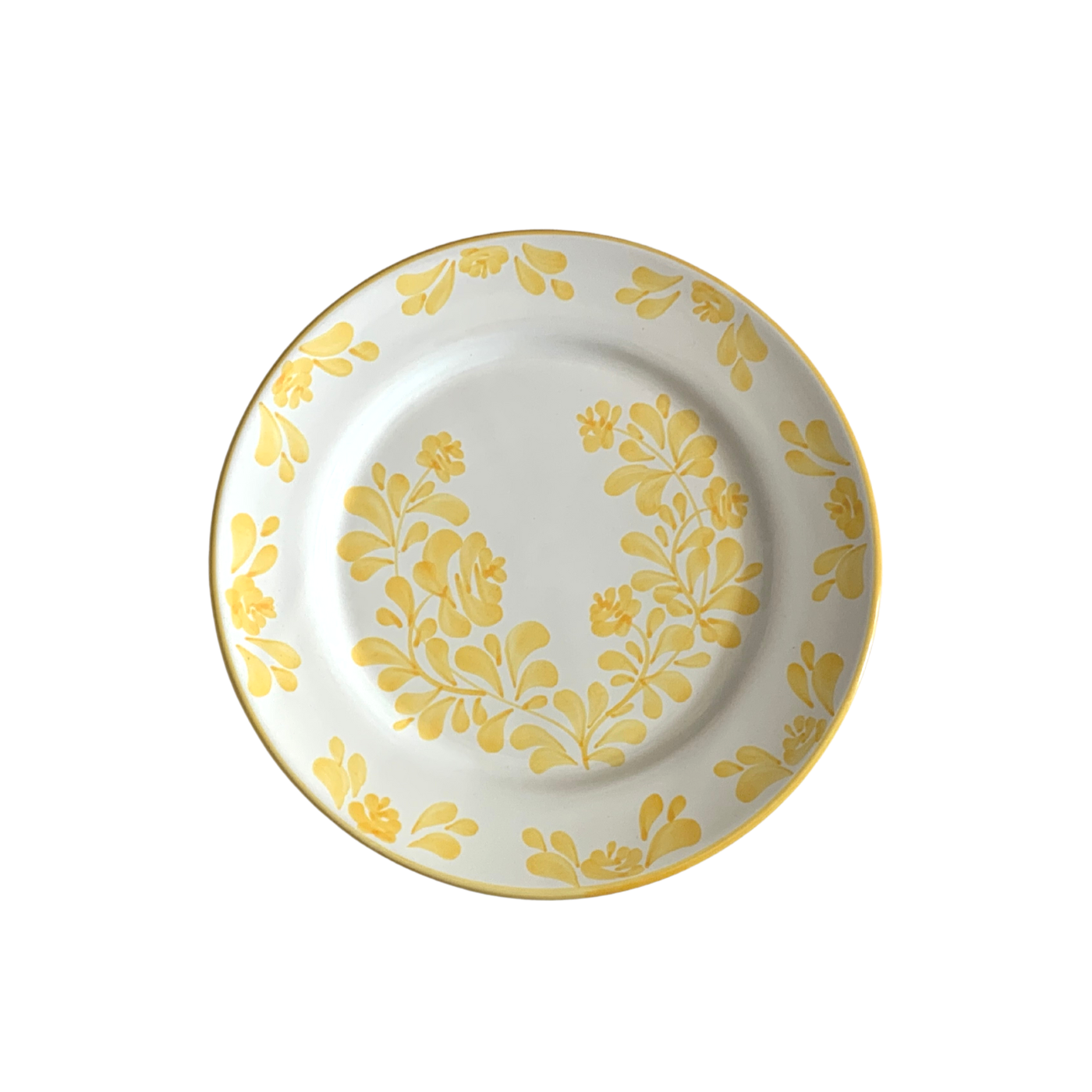 Keramikkasjett med gule blomster - Alda