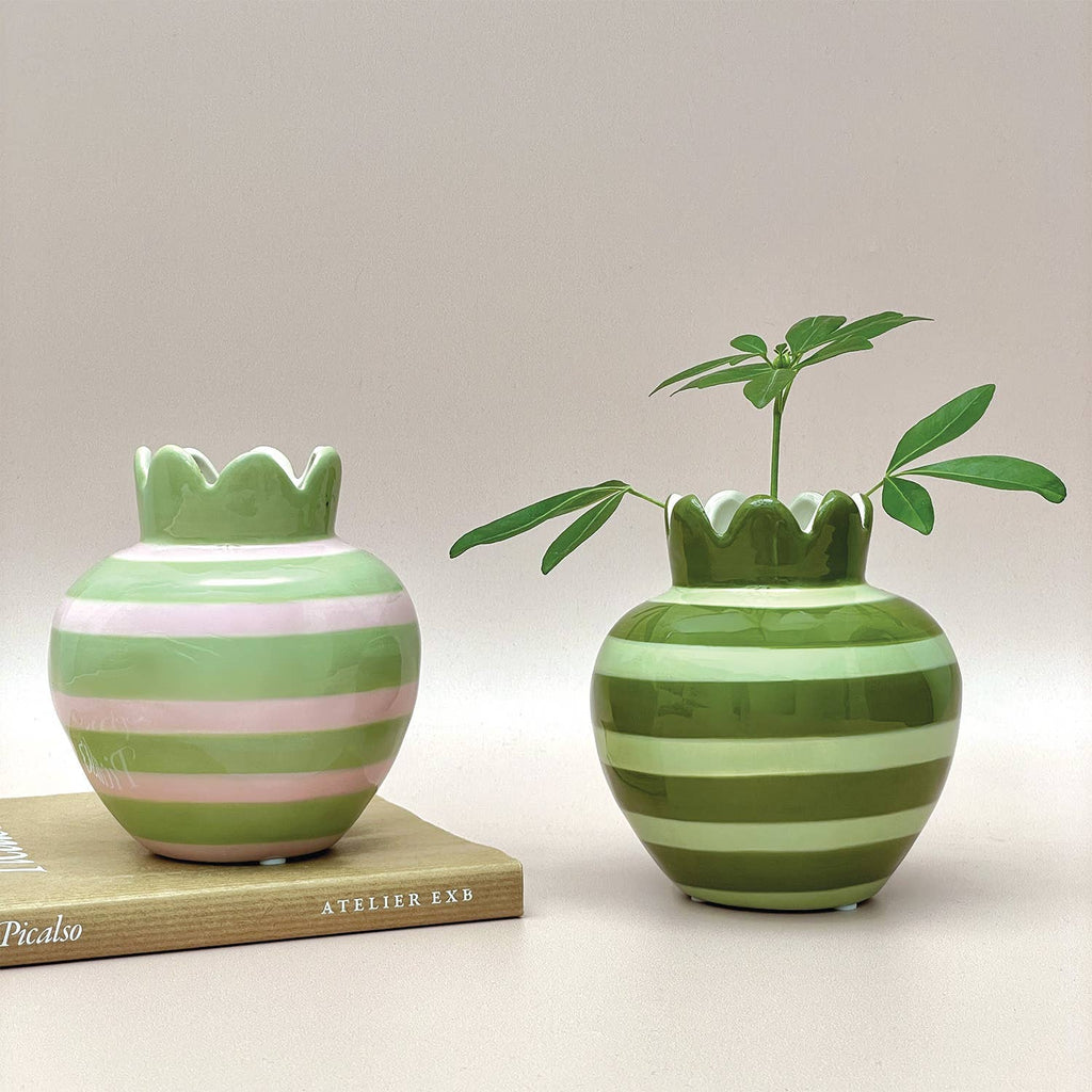 Liten Keramikkvase i Khaki (Ø11,5 cm)