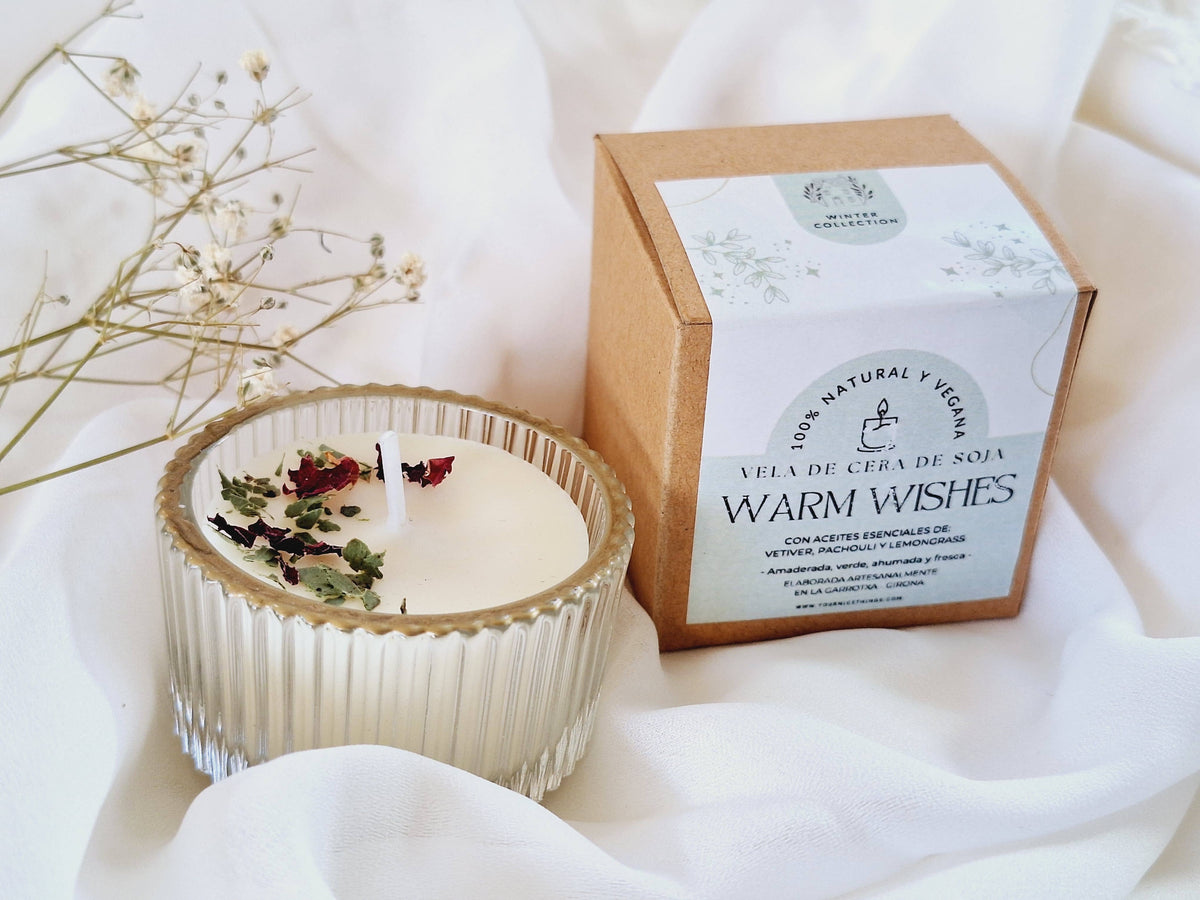 Duftlys i glass (mini) – Vetiver, patchouli og sitrongress
