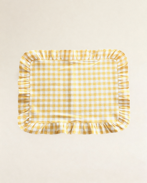 Dekkebrikker Gingham - gul