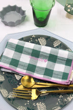 Dolce Vita gingham servietter grønn