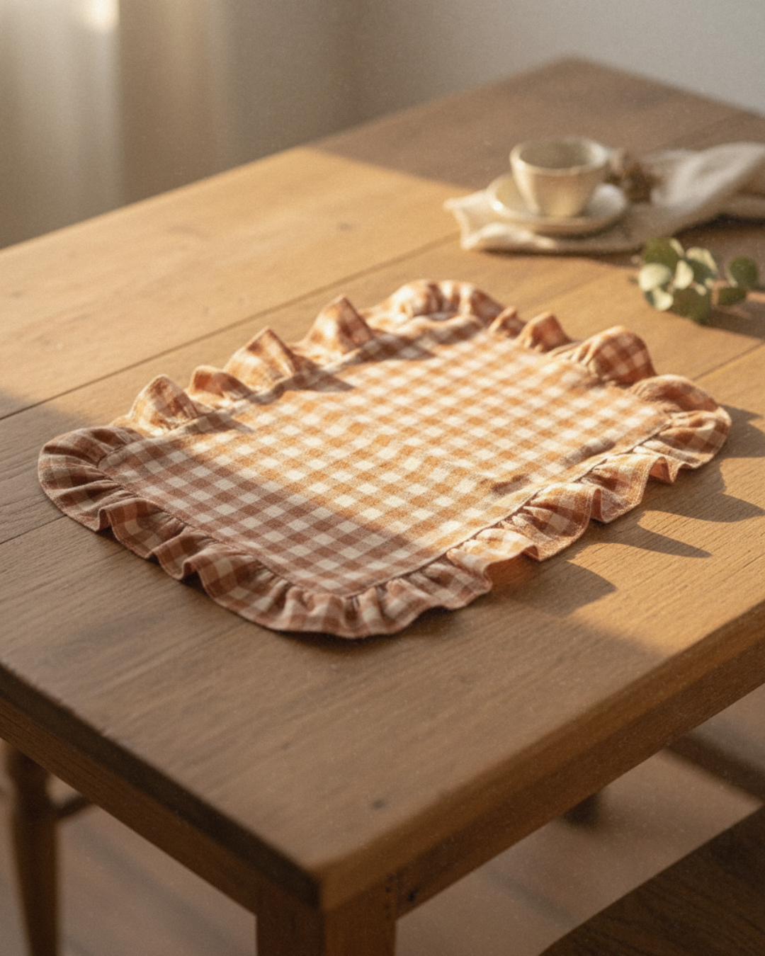 Dekkebrikker Gingham - grønn