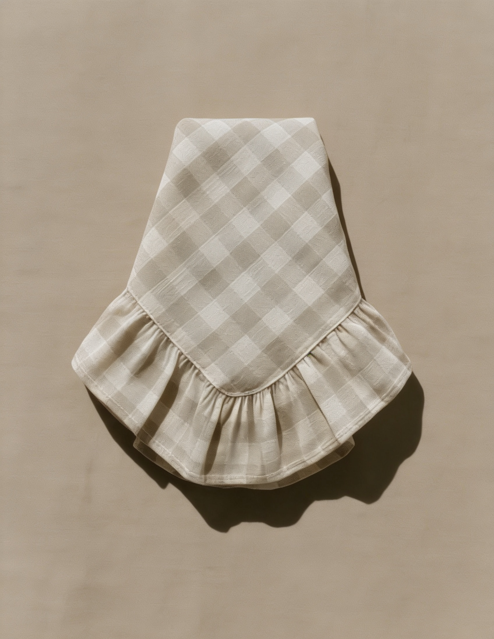 Candy serviett med rysjer - beige