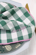Champagne gingham servietter grønn