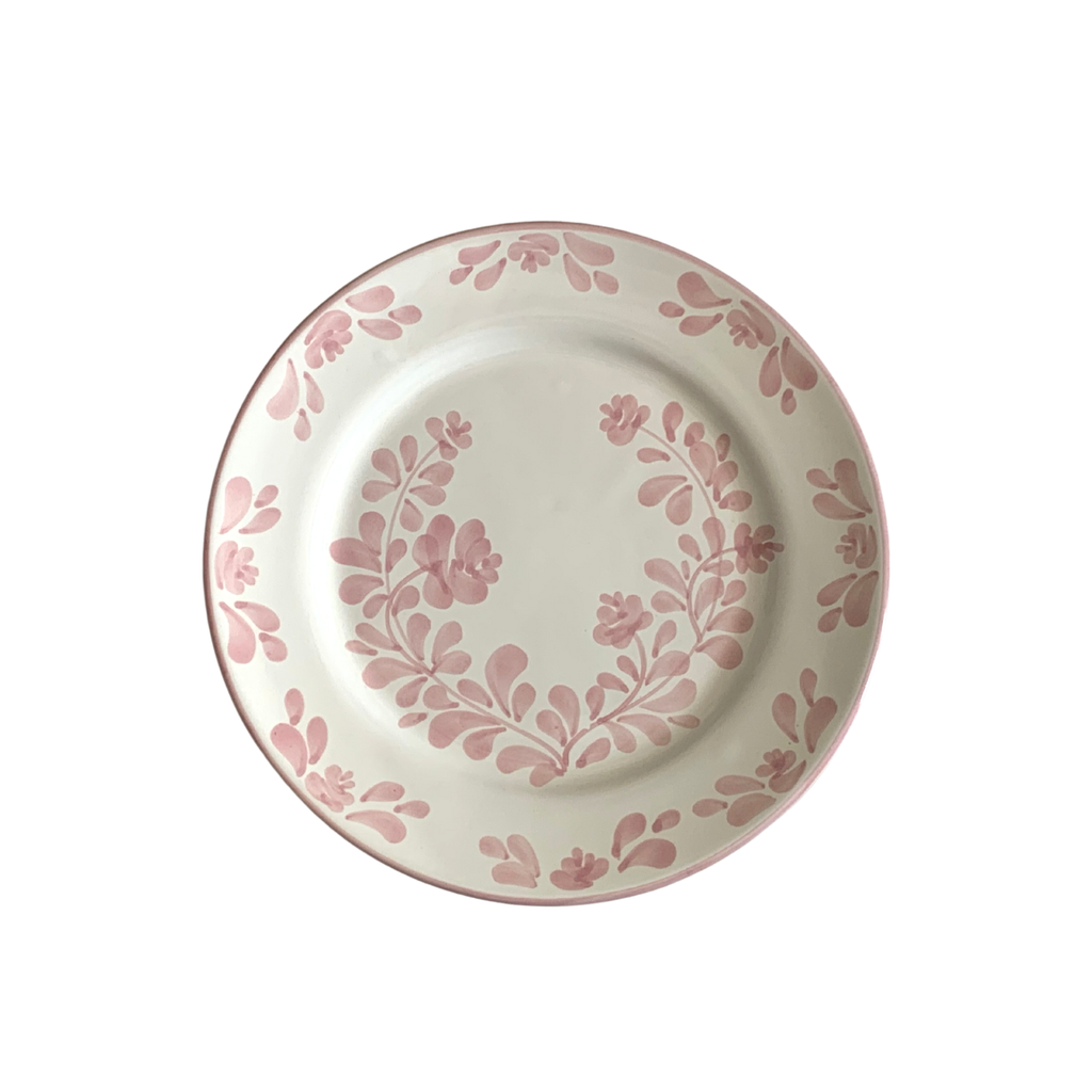 Keramikktallerken med rosa blomster - Grazia