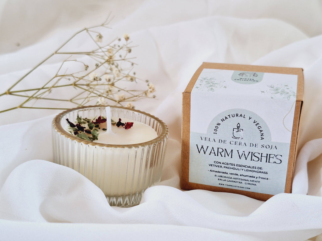 Duftlys i glass (mini) – Vetiver, patchouli og sitrongress