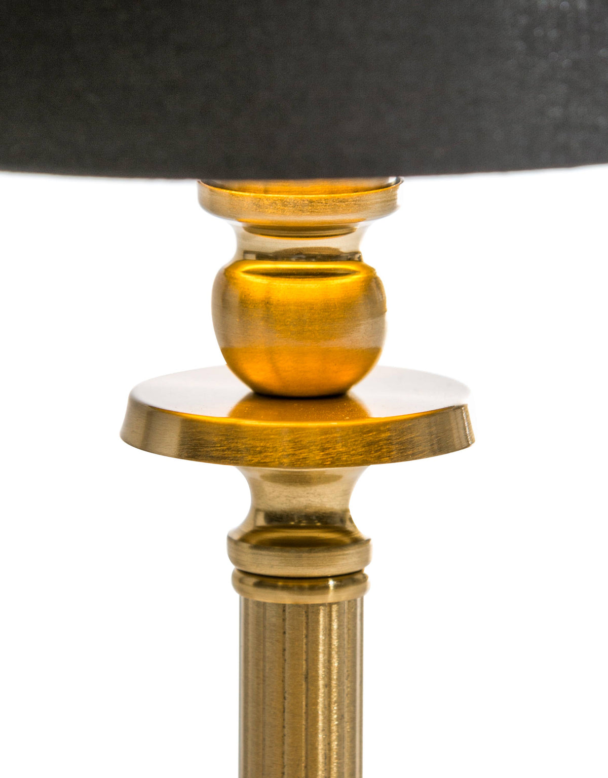 Oppladbar Bordlampe i Messing med Sort Skjerm