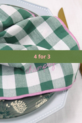 Champagne gingham servietter grønn