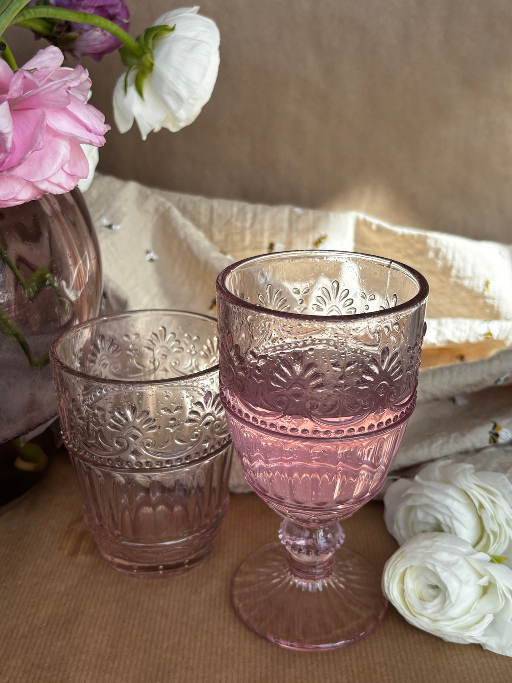 Saint-Émilion Vinglass m. mønster rosa