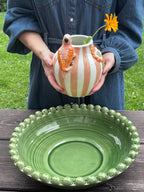 Stripete vase med papegøye - orange