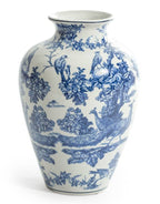 Keramisk vase med tropiske fugler