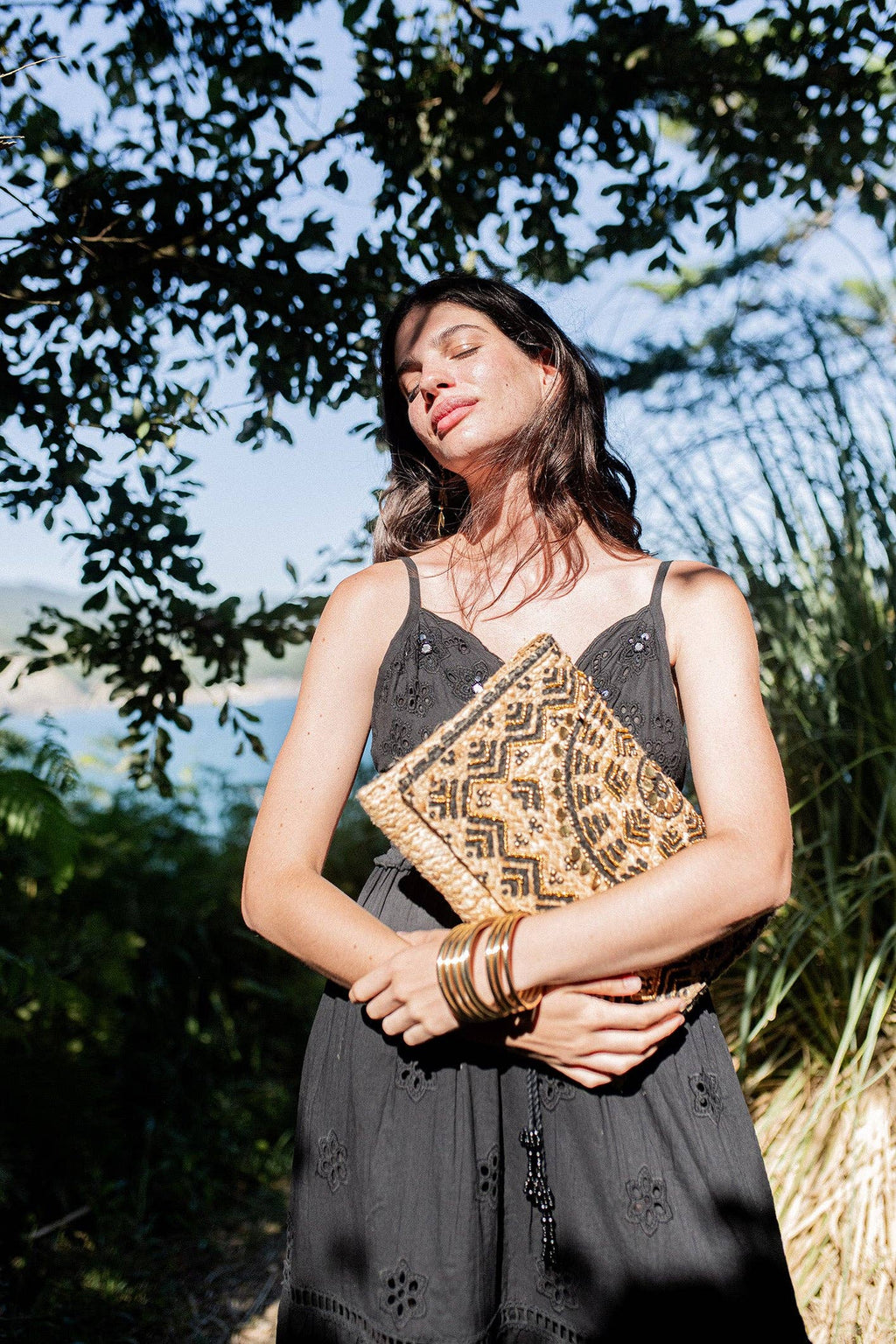 Jute Wood Clutch
