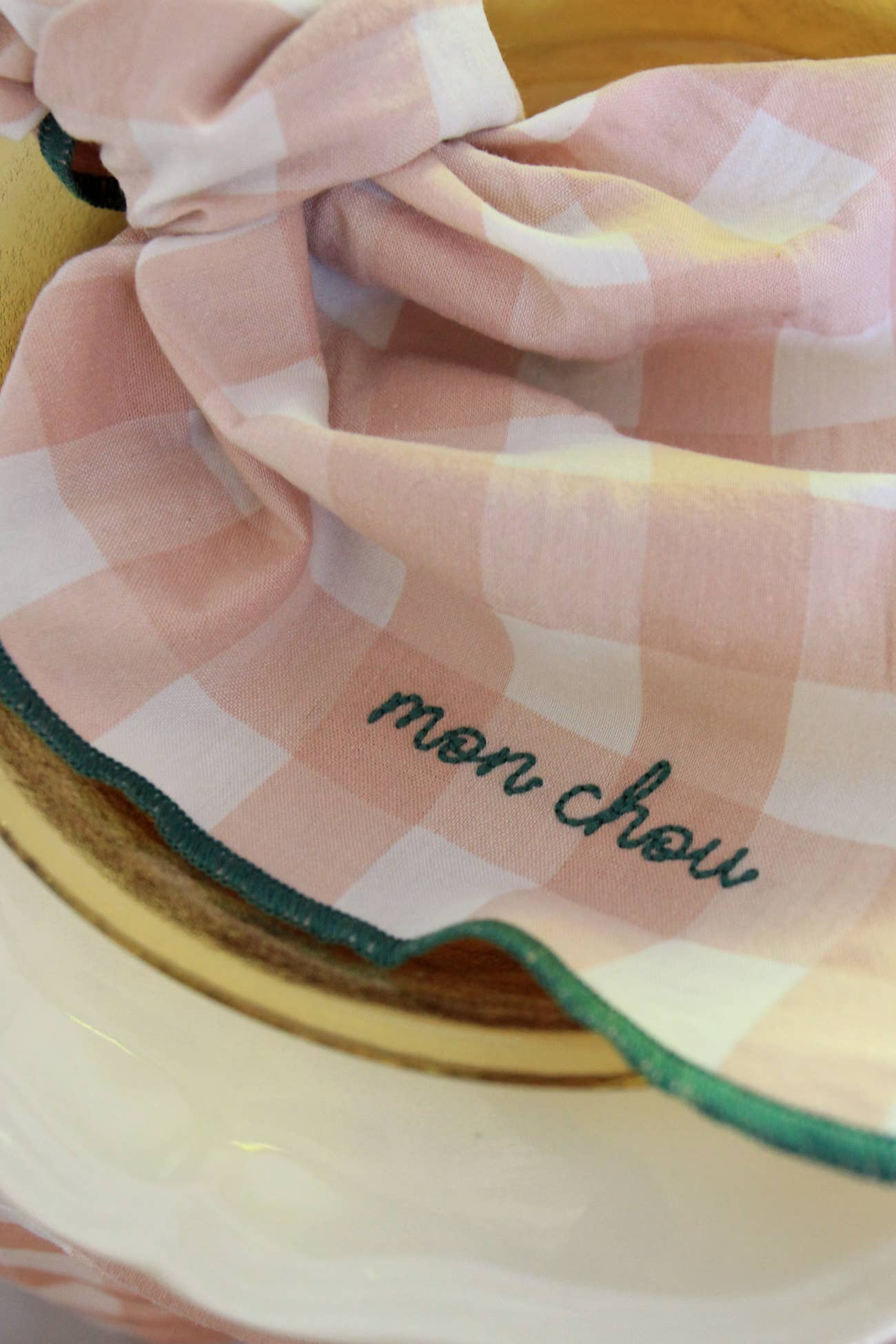 Mon coeur gingham servietter rosa