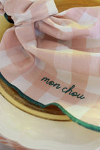Mon amour gingham servietter rosa