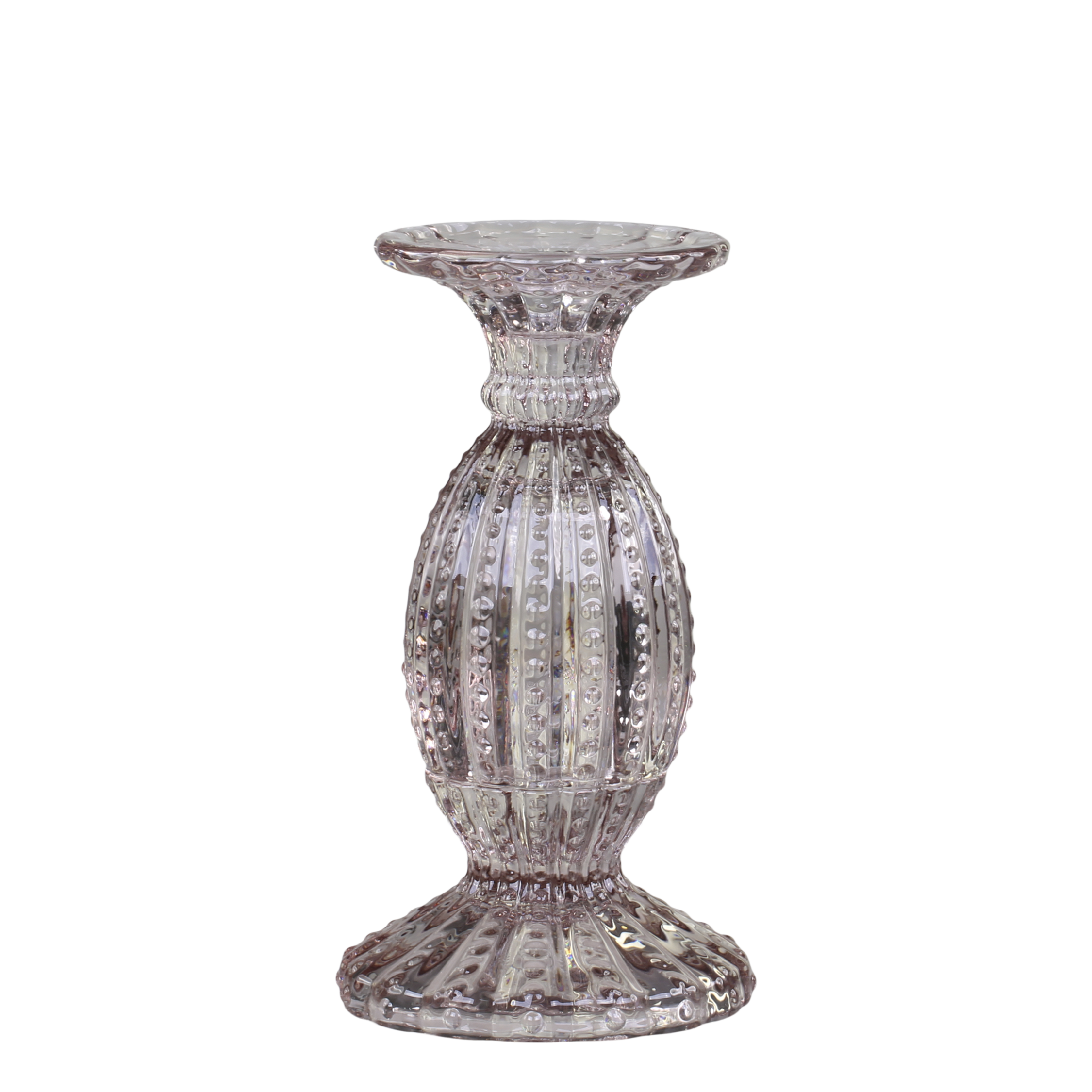 Høy lysestake med perlekant